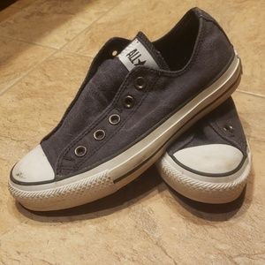 Gray Converse Slip Ons